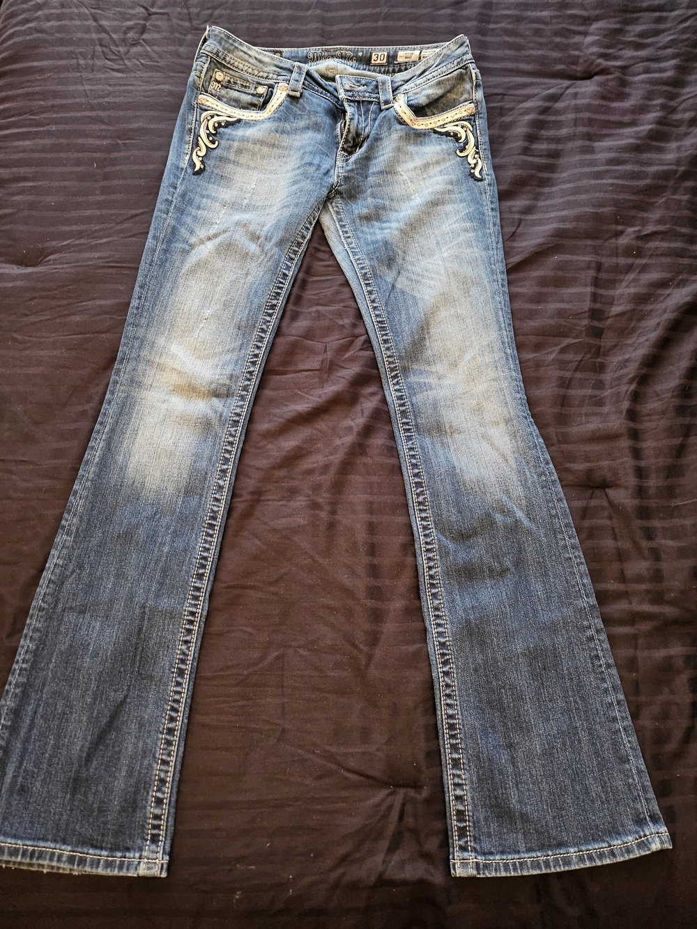Miss Me Women's Blue Embellished Bootcut Jeans - Picture 7 of 9